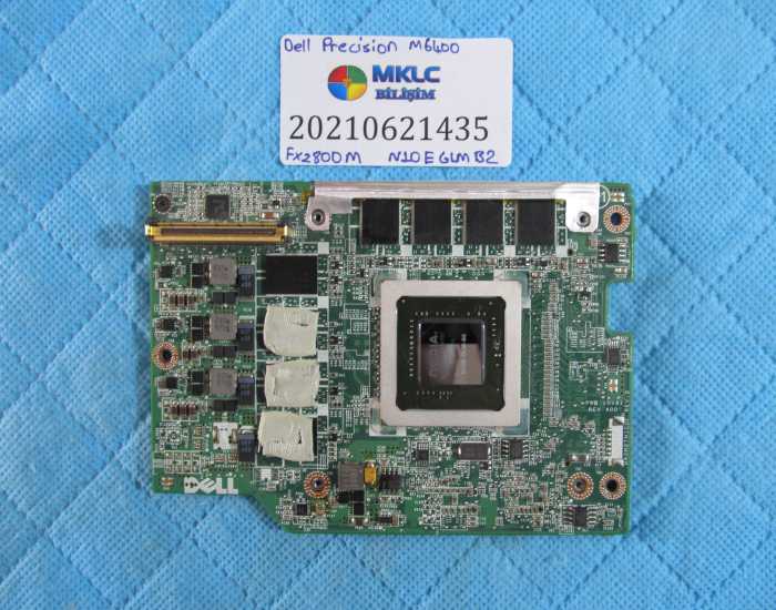 DELL PRECİSİON M6400 EKRAN KARTI M6500 EKRAN KARTI FX 2800M N10E-GLM-B2 Nvidia Quadro DDR3 1GB MXM 3.0 258MT